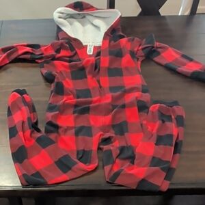 Plaid Kids Bodysuit with Hood